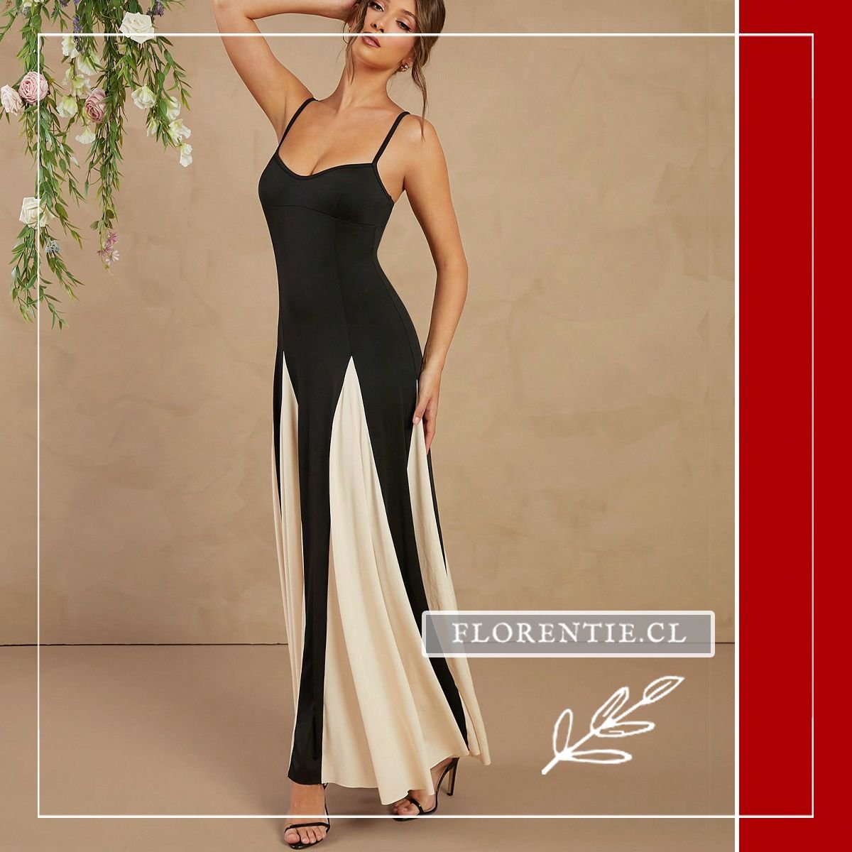 Vestido blanco y negro para graduación