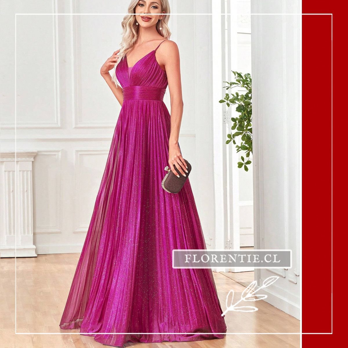 Vestido de graduacion color fucsia