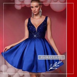 Vestido de graduación corto azul Josephine