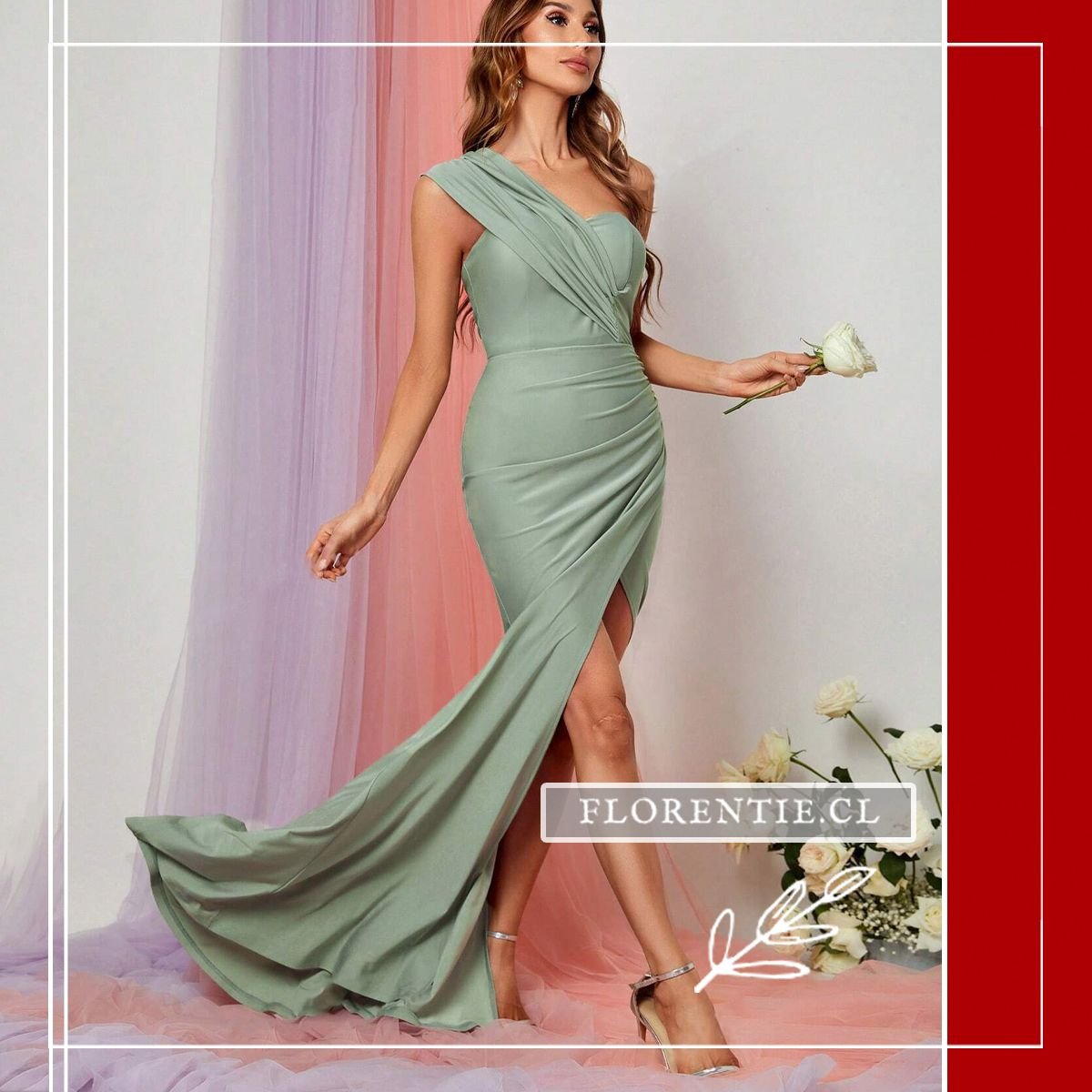 Vestido de graduacion drapeado