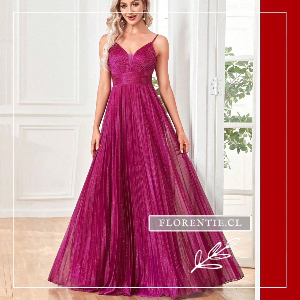 Vestido de graduacion fucsia