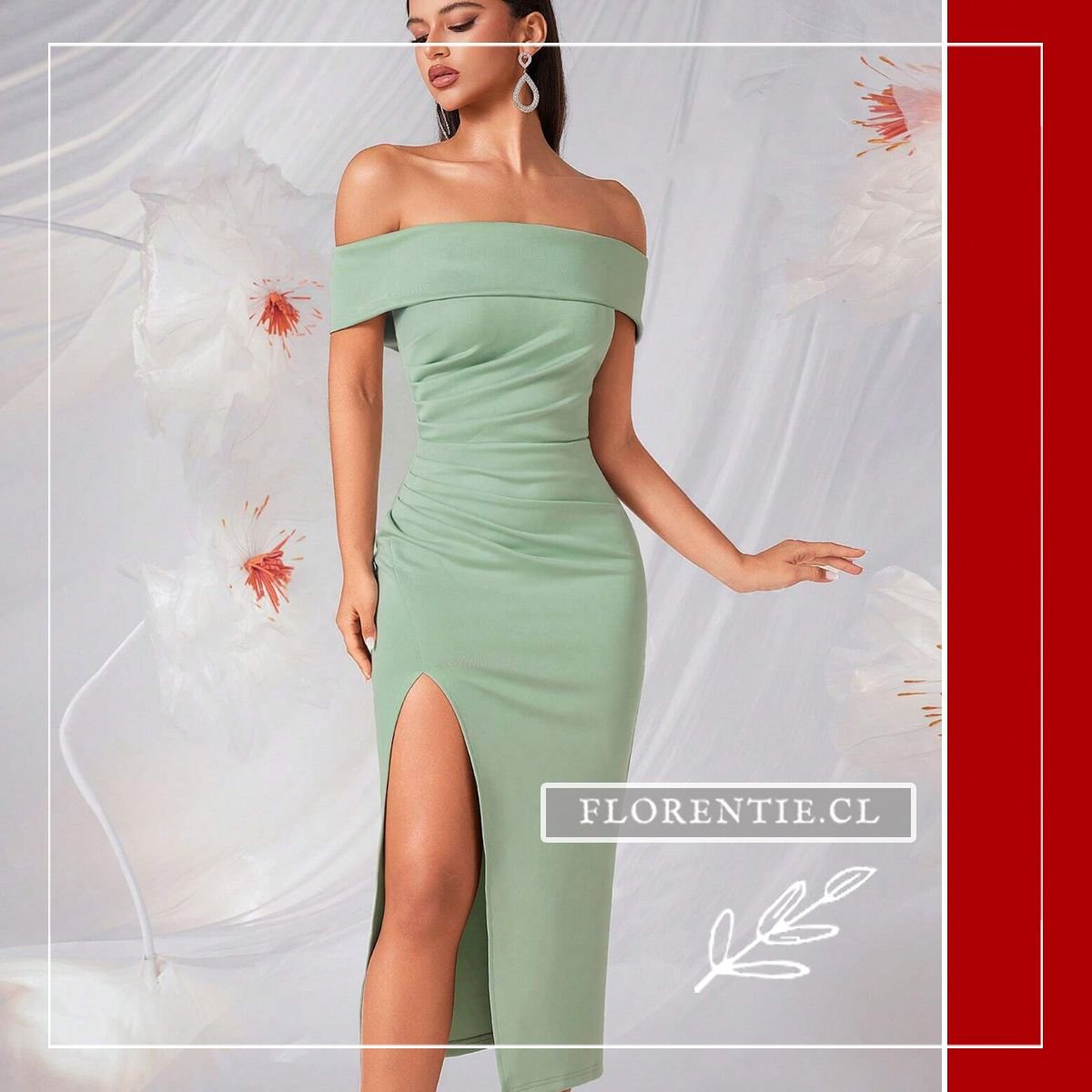 Vestido de graduación hombros caídos