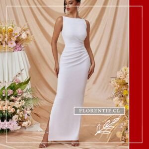 Vestido de graduación largo blanco Antonia