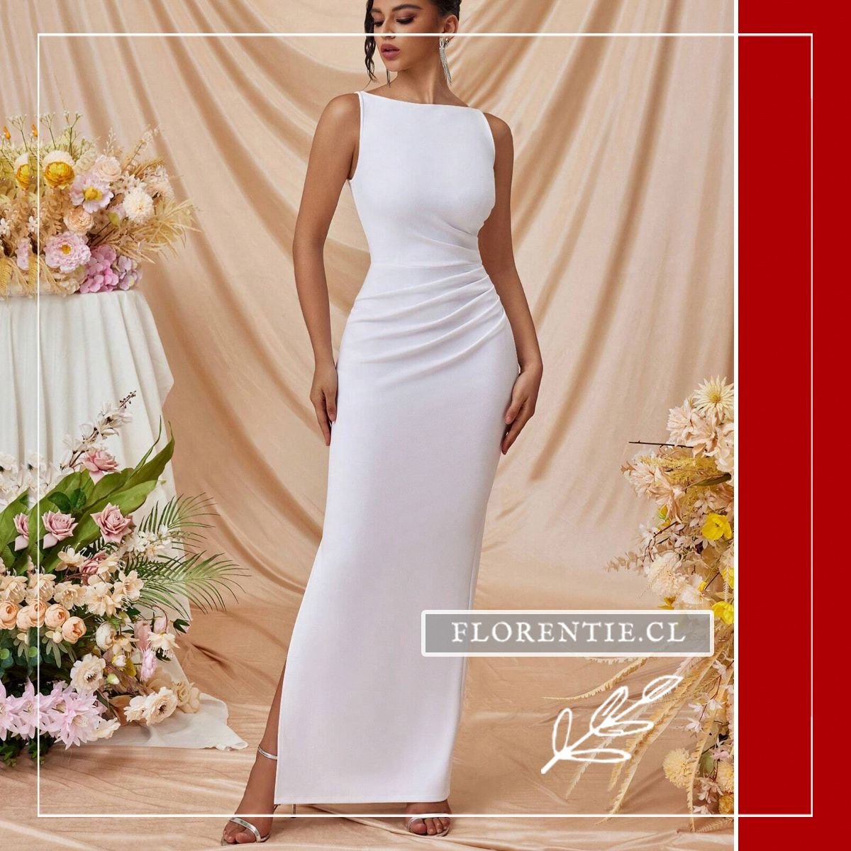 Vestido de graduación largo blanco Antonia