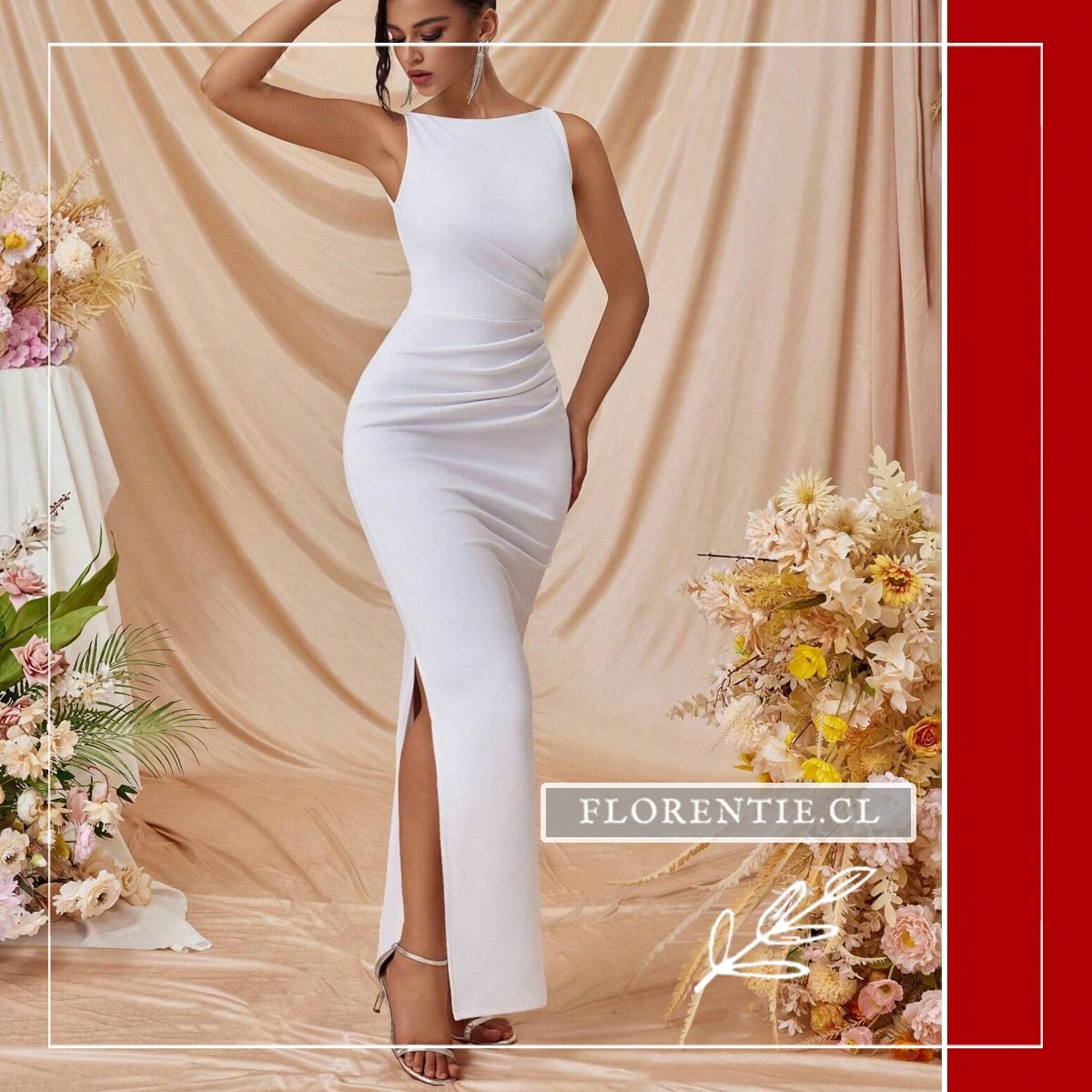 Vestido de graduación largo blanco