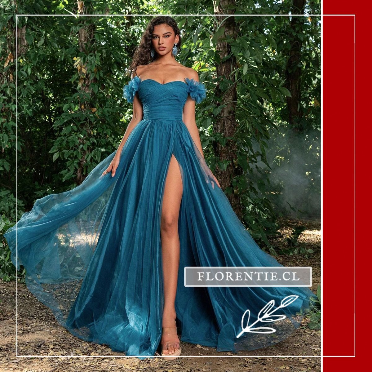 Vestido graduacion azul petroleo Mara