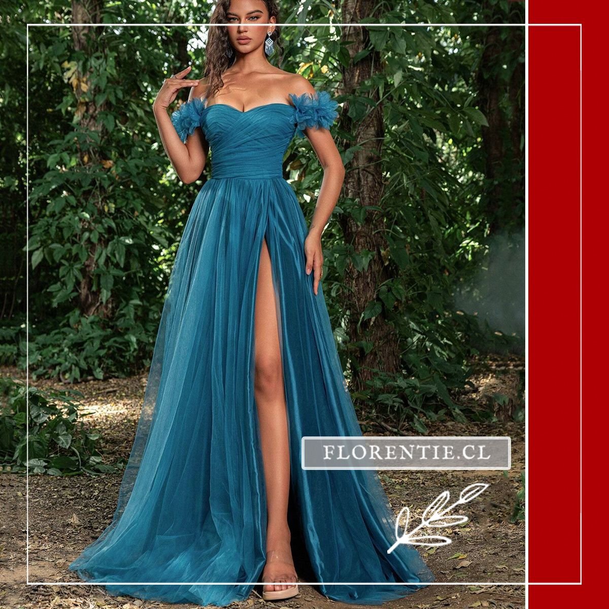 Vestido graduacion azul petroleo