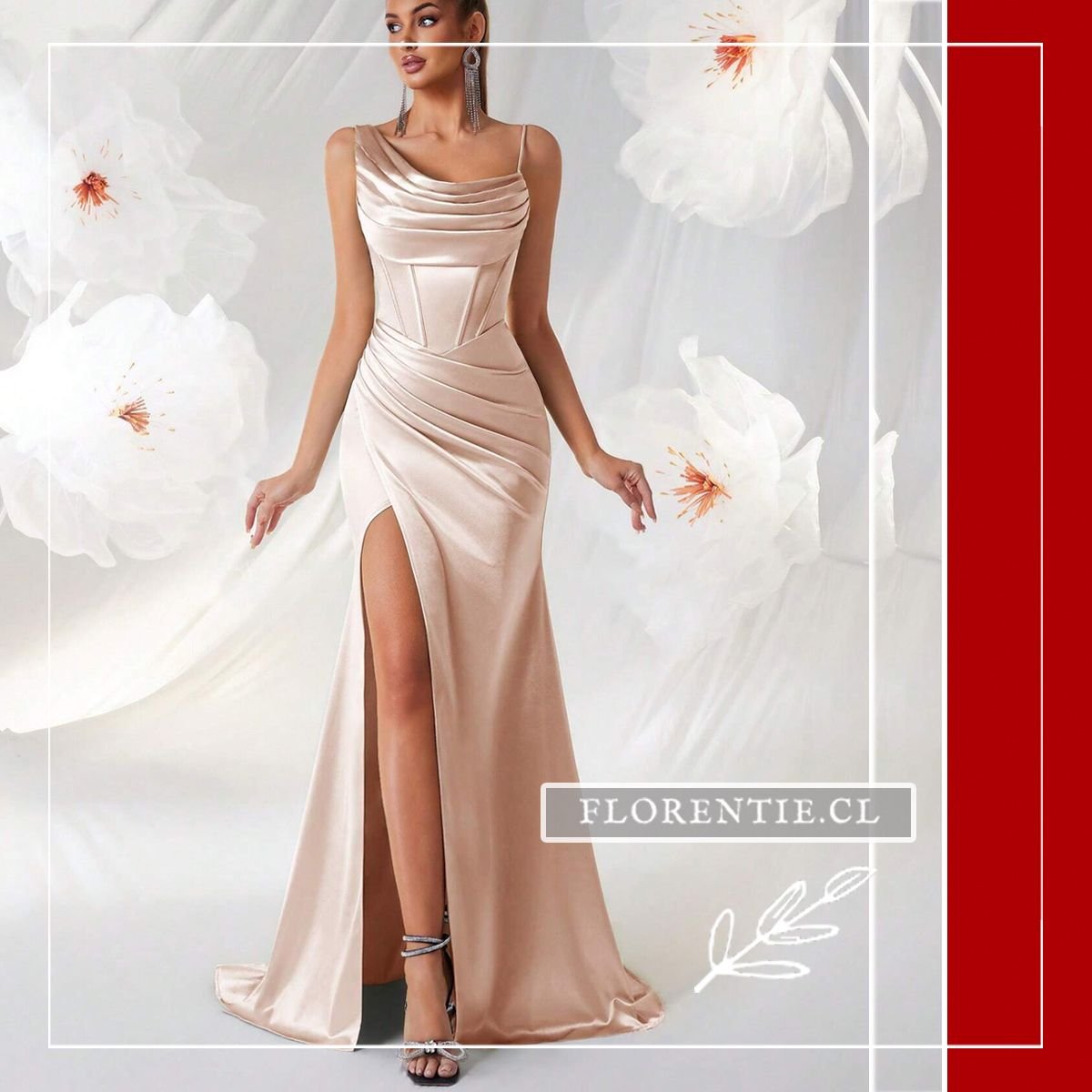 Vestido graduacion beige