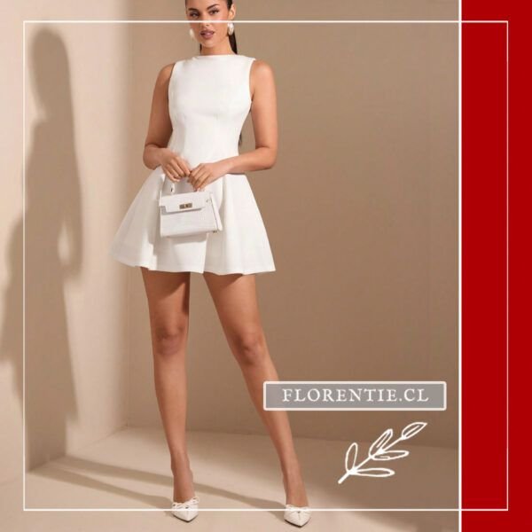 Vestido graduacion blanco corto