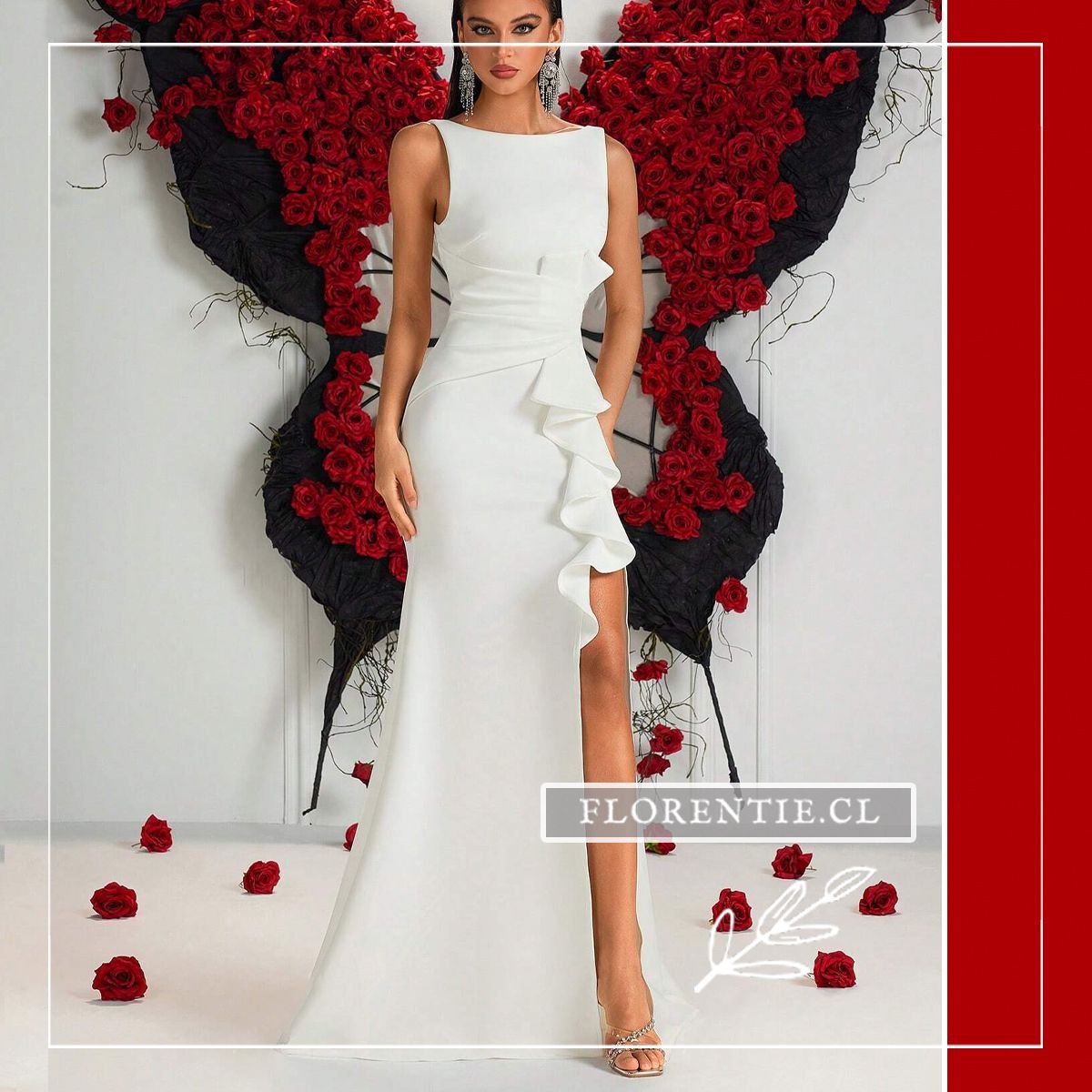 Vestido graduación blanco largo