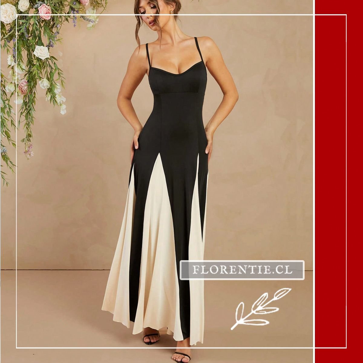 Vestido graduacion blanco y negro