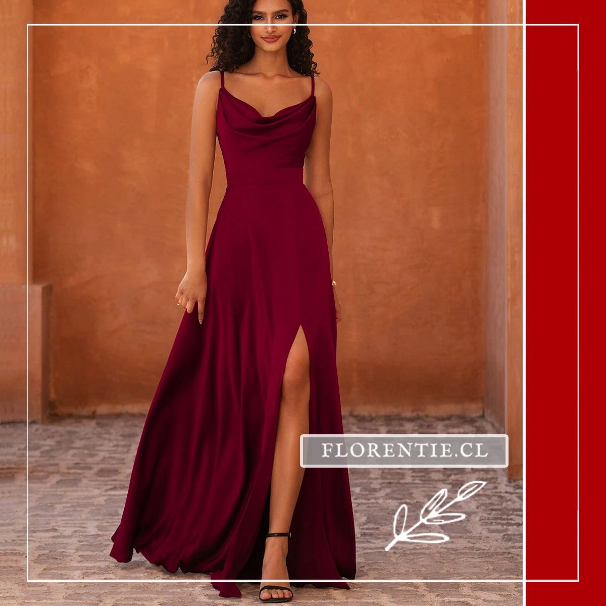 Vestido graduacion burdeos Ariana