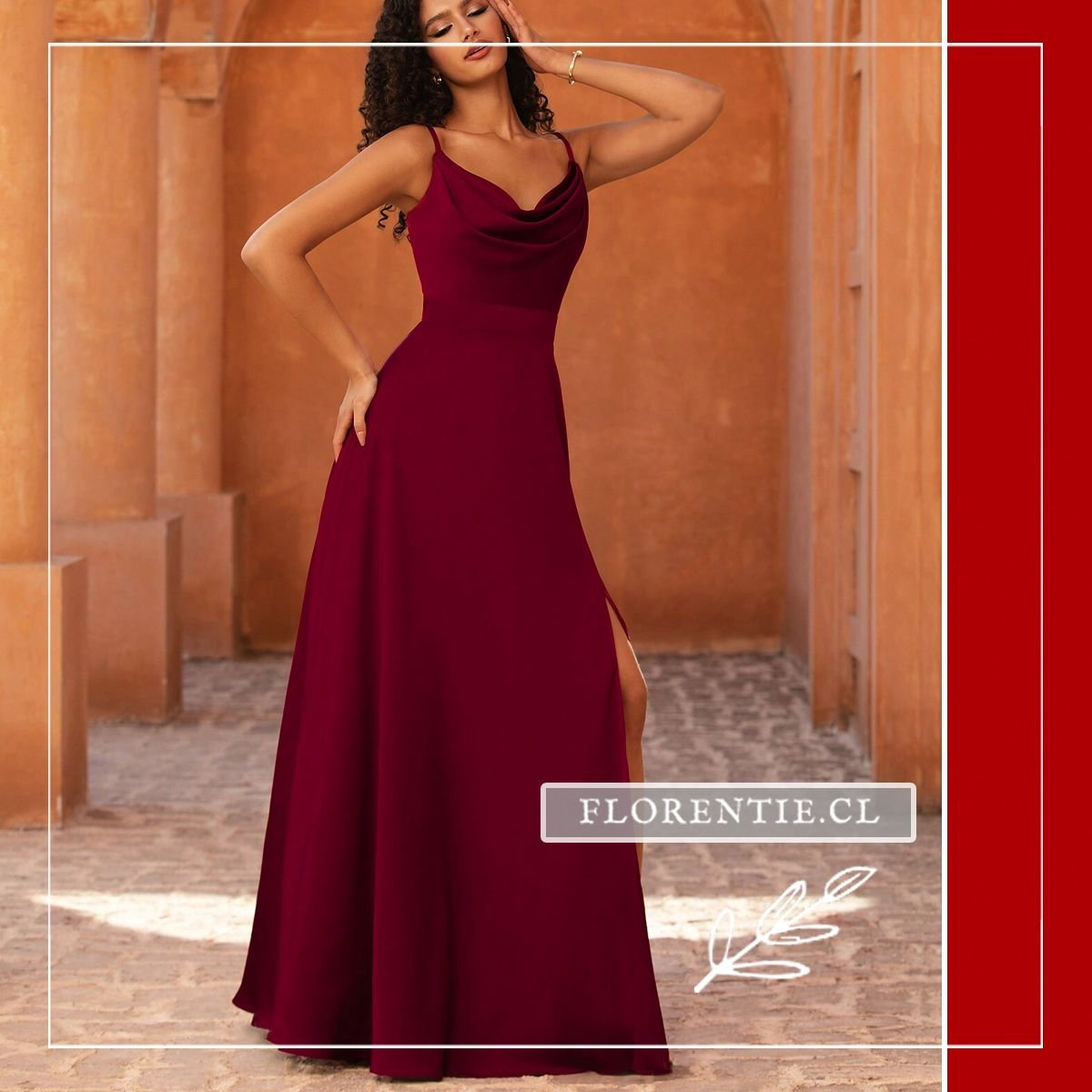 Vestido graduacion burdeos