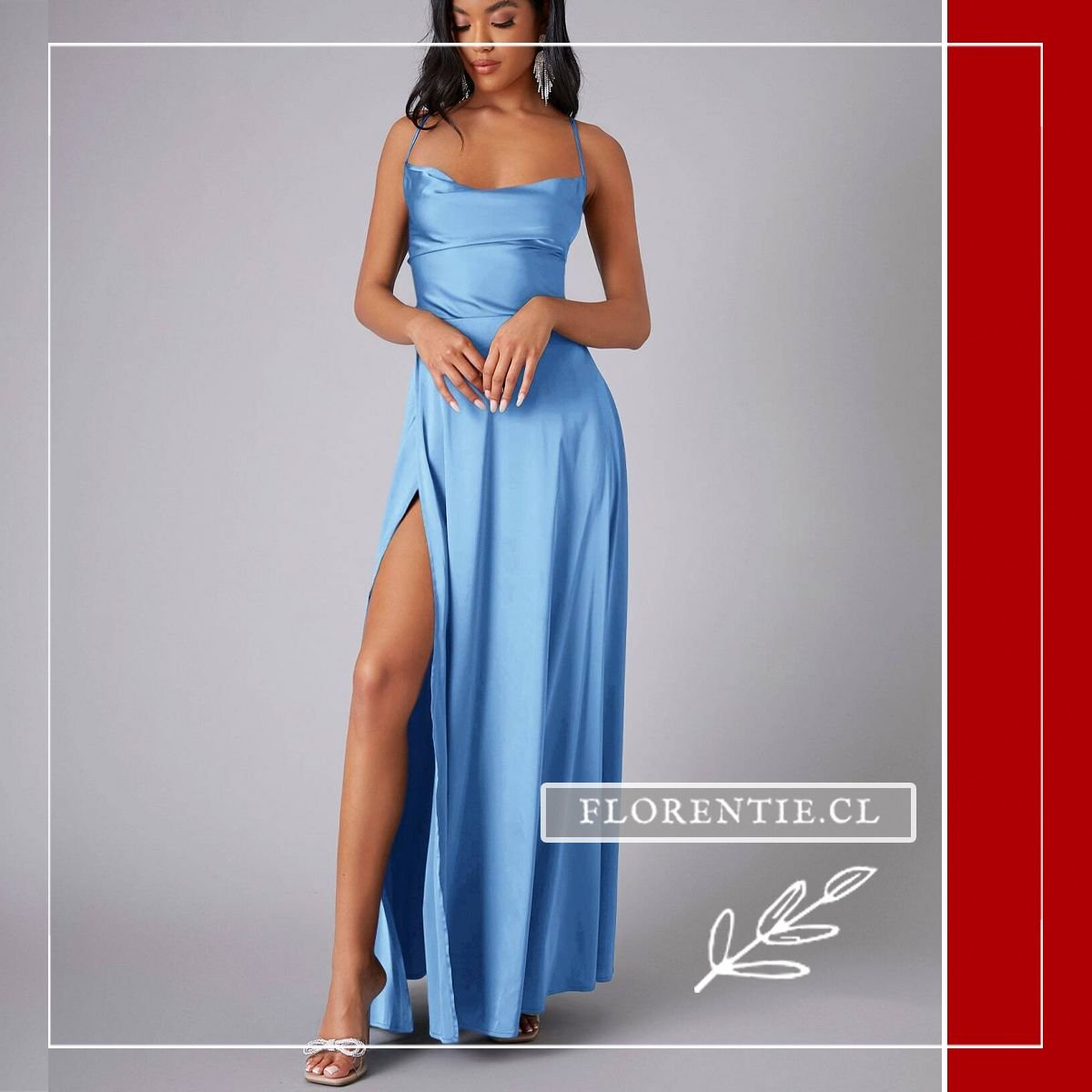 Vestido graduación celeste