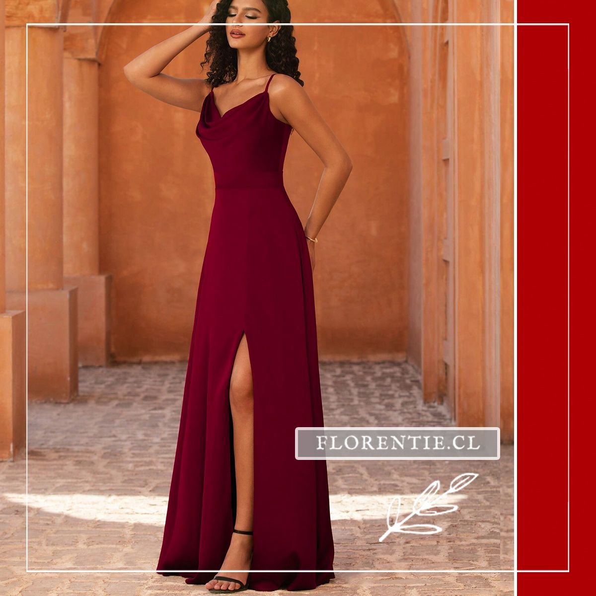 Vestido graduacion burdeos Ariana - Imagen 3