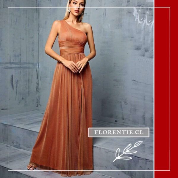 Vestido graduacion color terracota