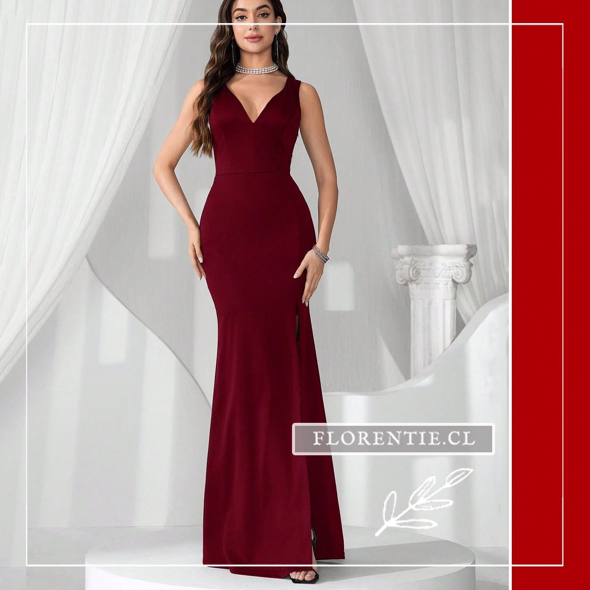 Vestido graduación color vino