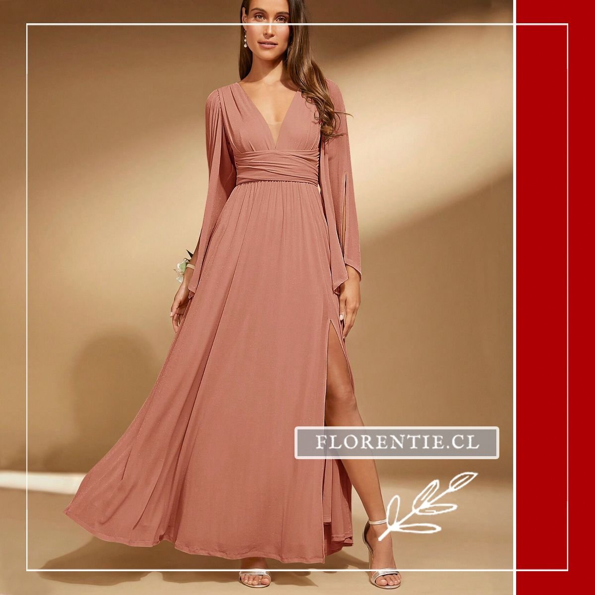 Vestido graduación con mangas Raquel