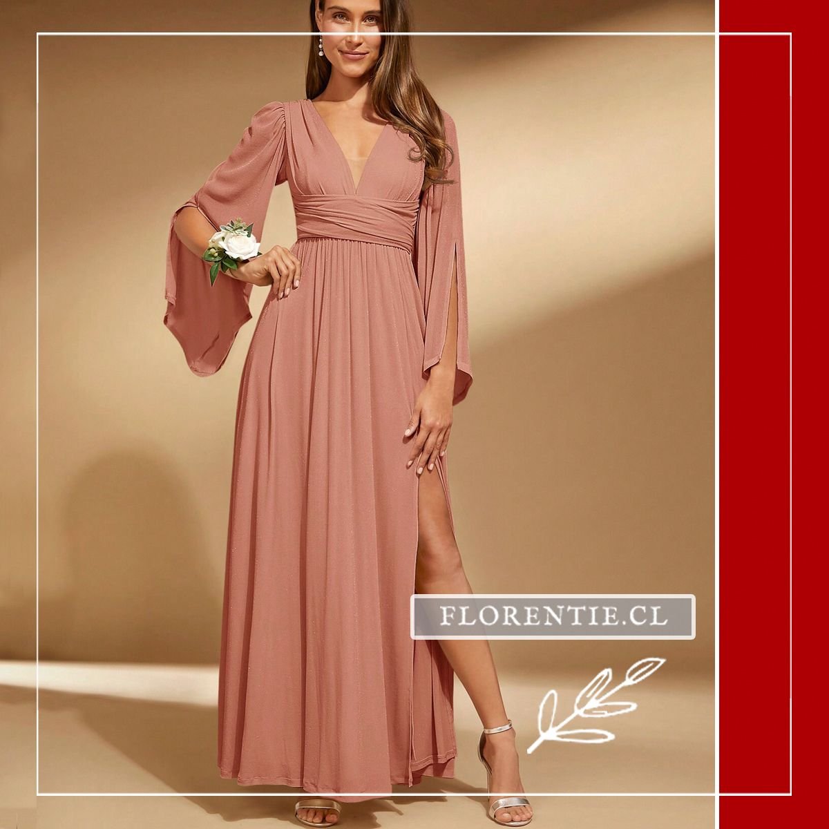 Vestido graduación con mangas