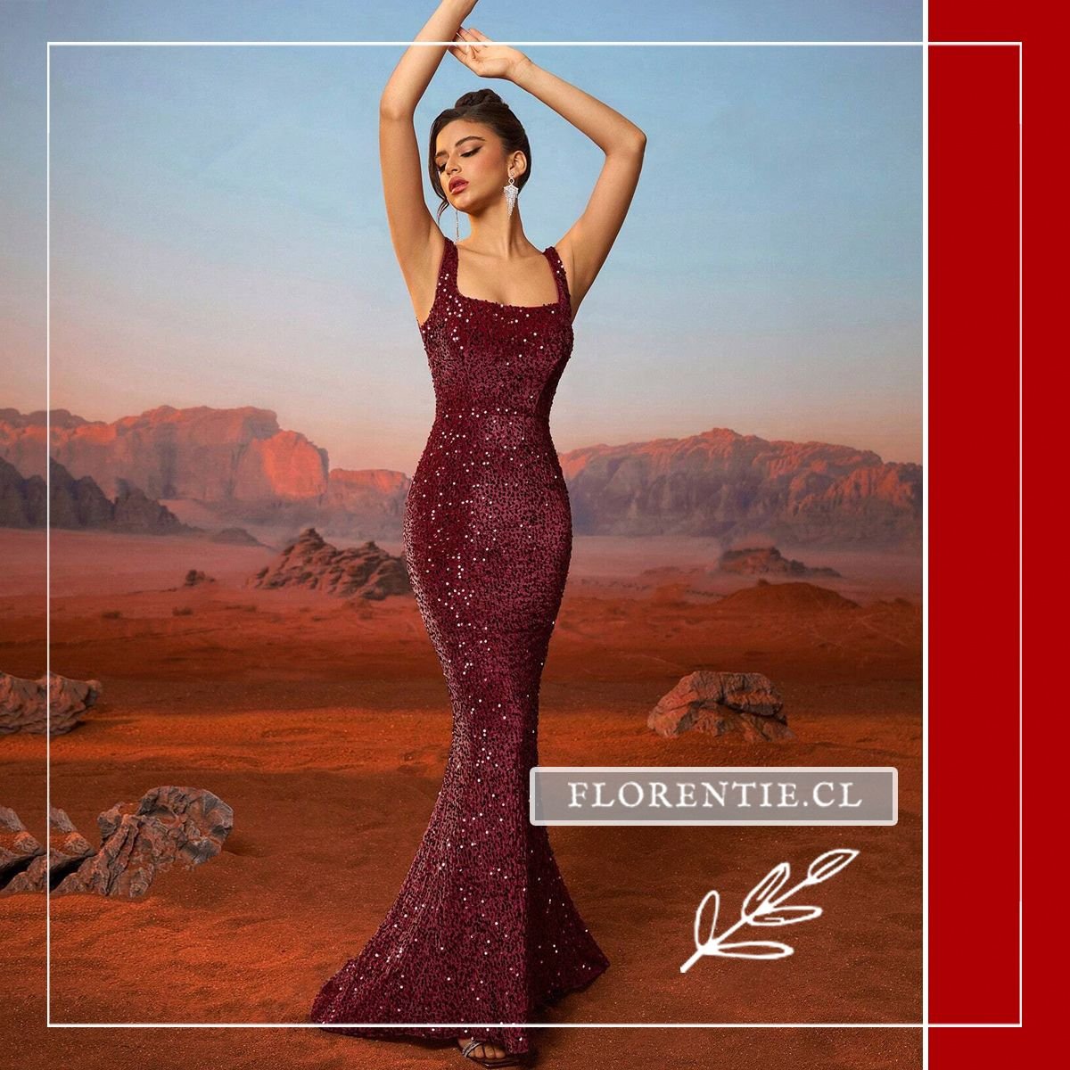 Vestido graduación corte sirena brillante