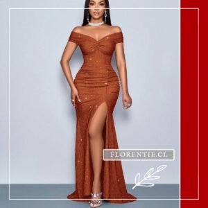 Vestido graduacion cuello barco Rebecca