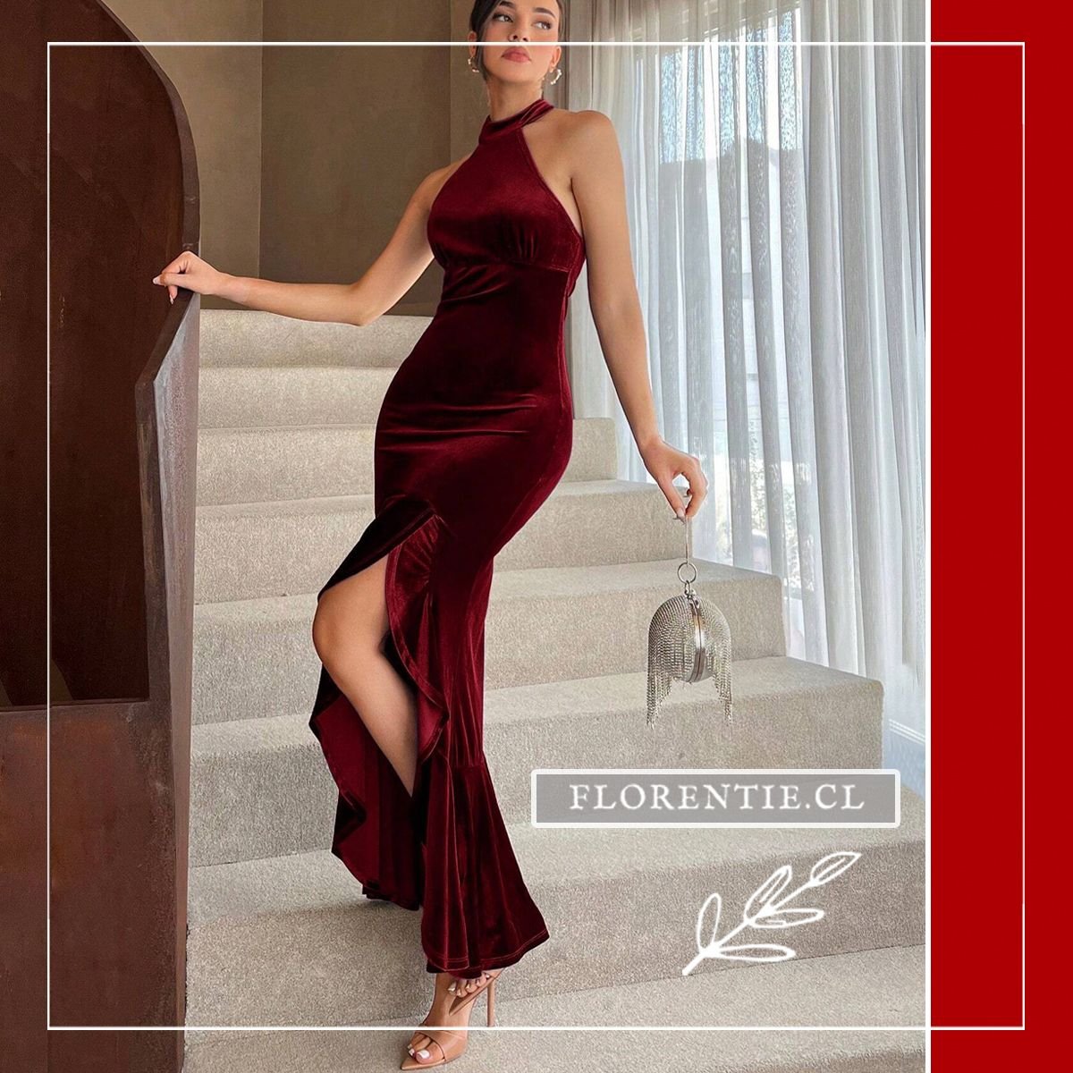 Vestido graduación cuello halter