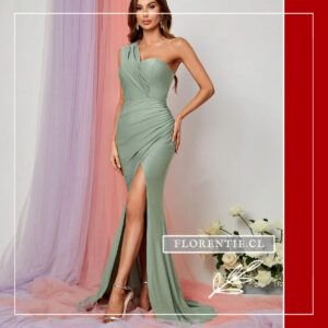 Vestido graduacion drapeado Ira