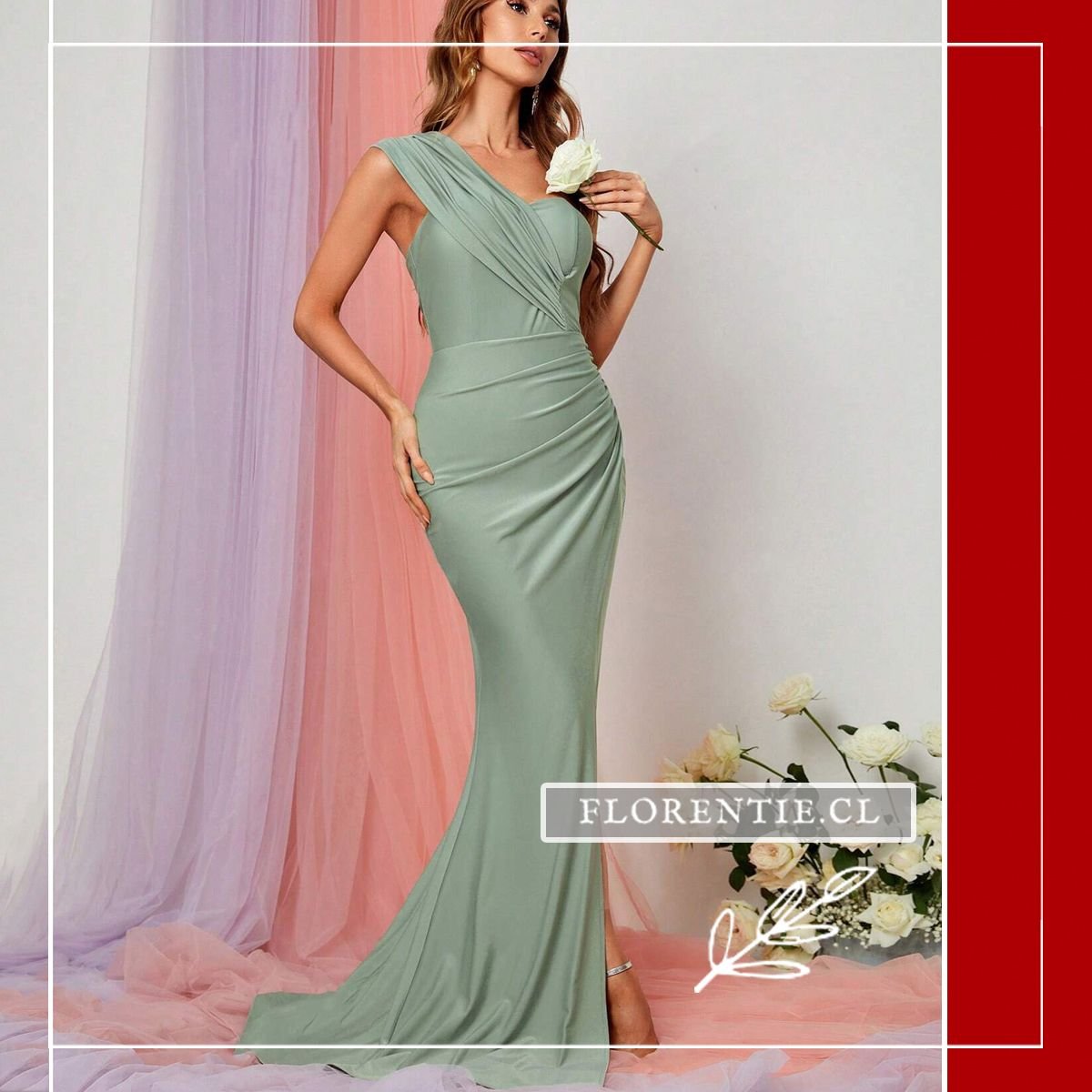 Vestido graduacion drapeado