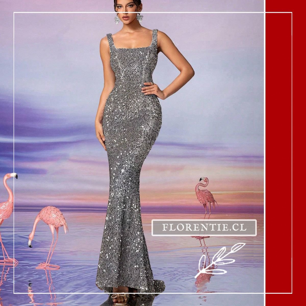 Vestido graduacion escote cuadrado