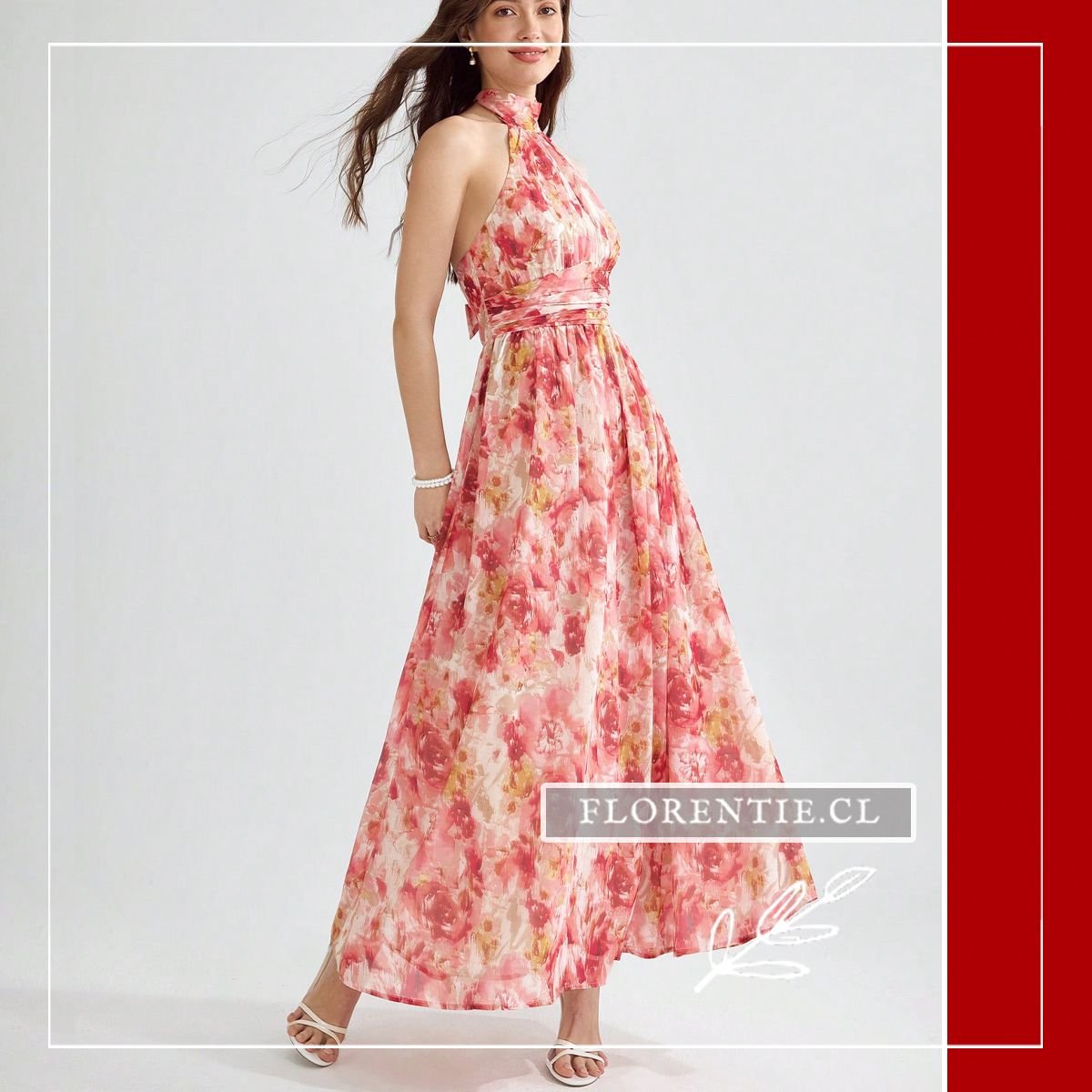 Vestido graduacion estampado floral