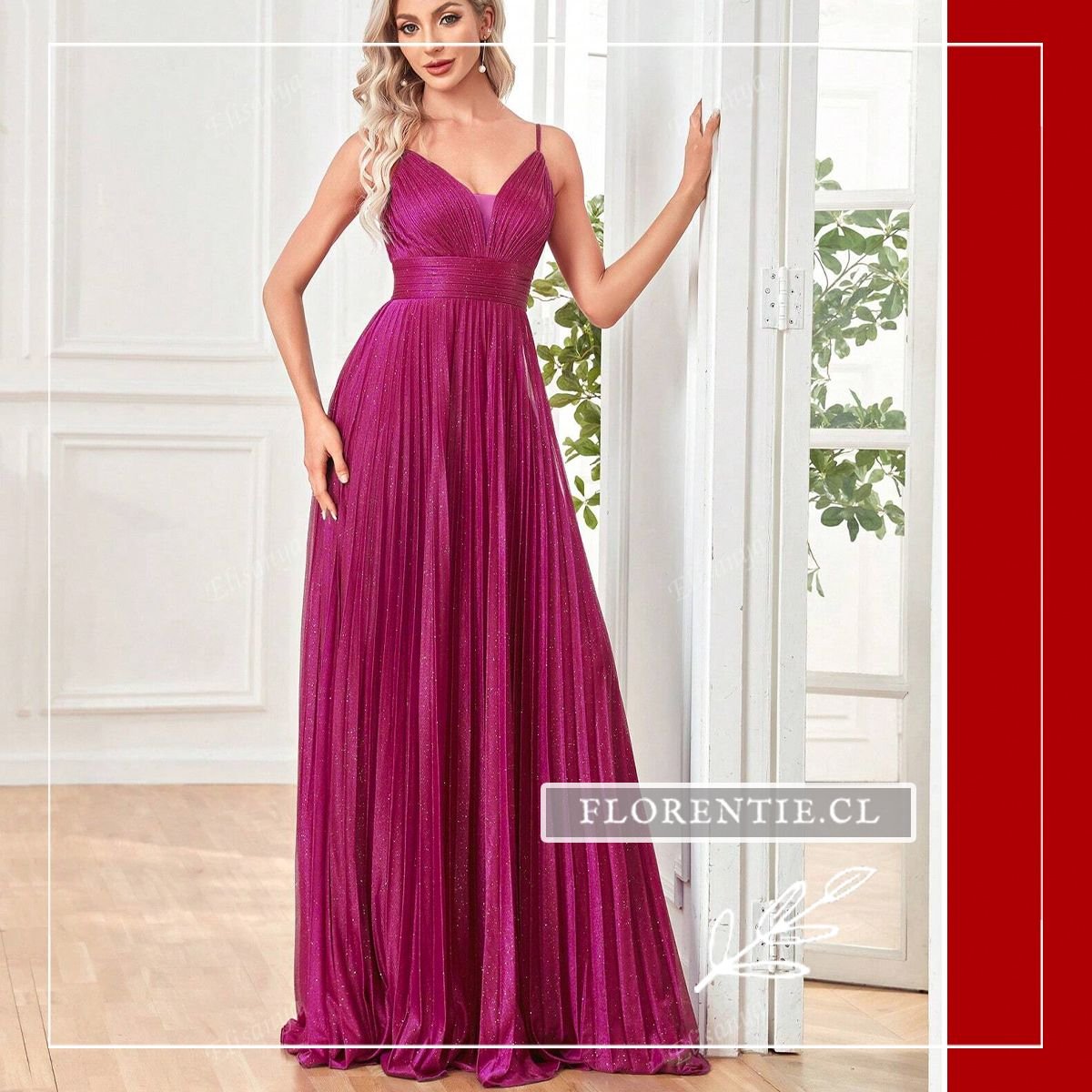 Vestido graduacion fucsia Gina