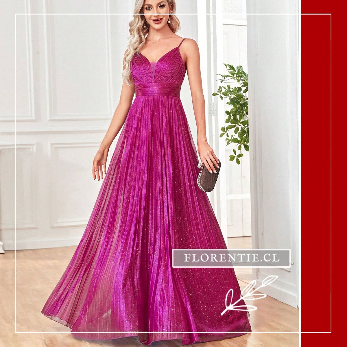 Vestido graduacion fucsia