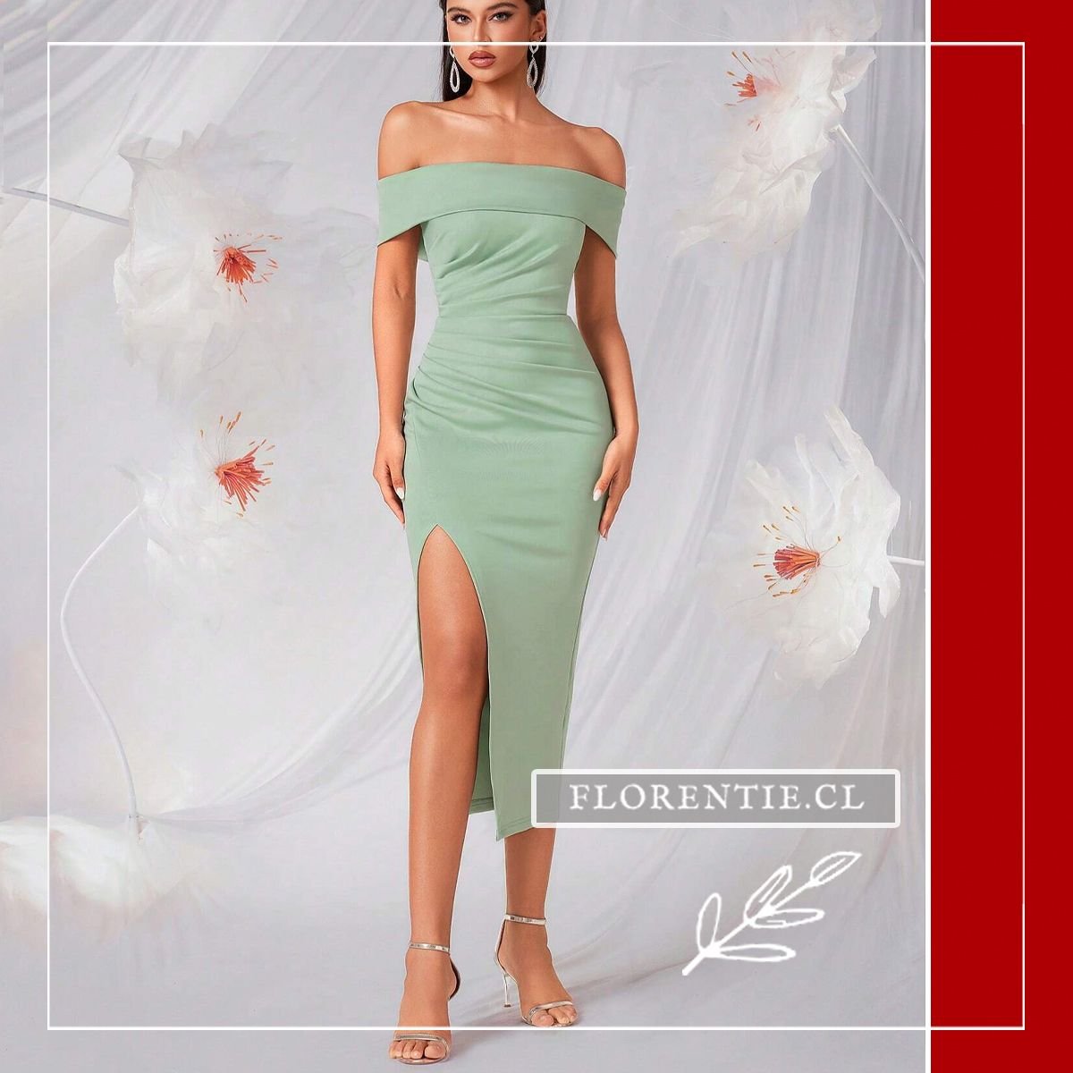 Vestido graduación hombros caídos