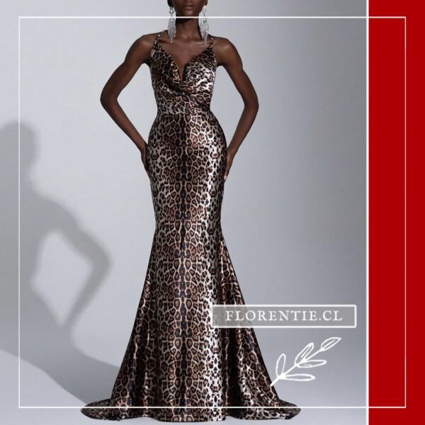 Vestido graduacion leopardo