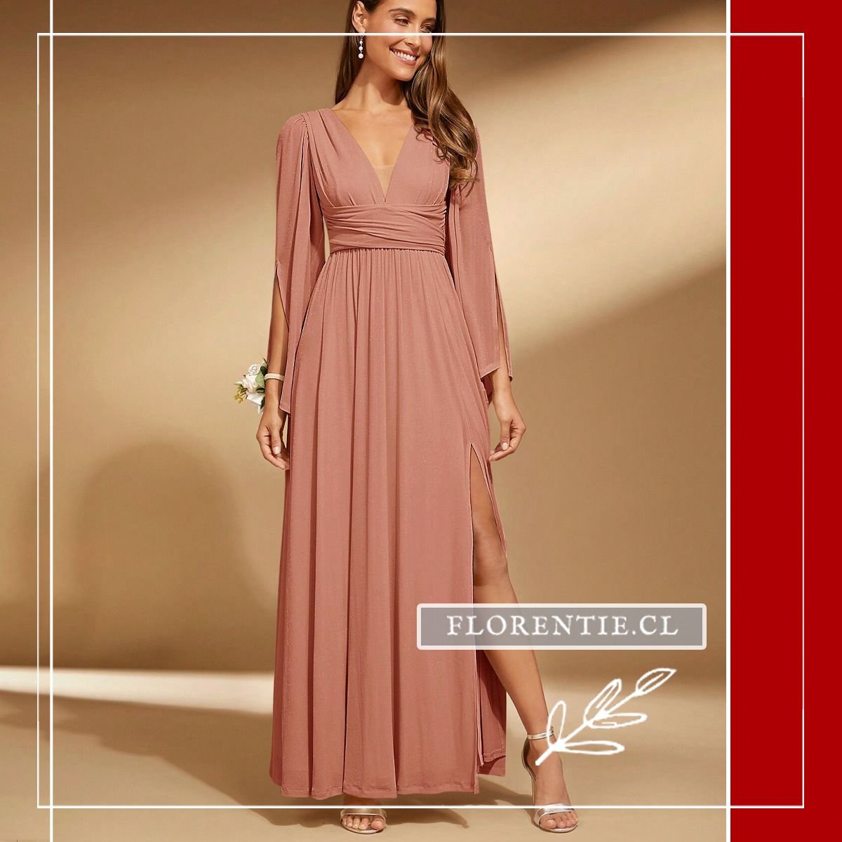 Vestido graduacion manga larga