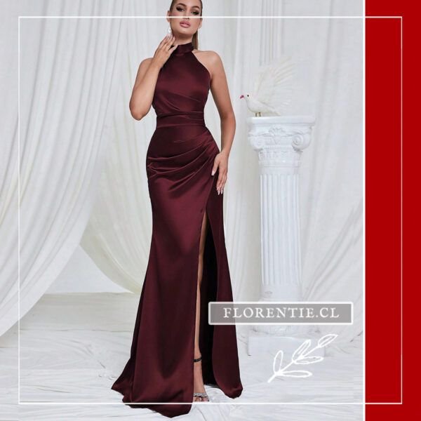 Vestido largo de satin