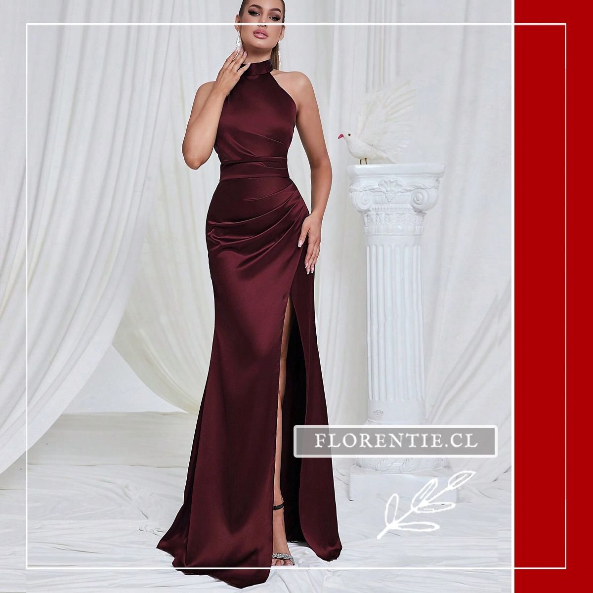 Vestido largo de satin