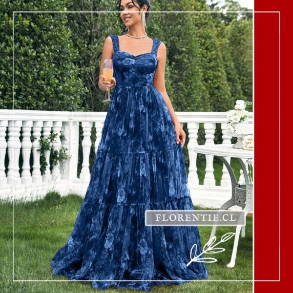 Vestido largo estampado graduacion Thelma