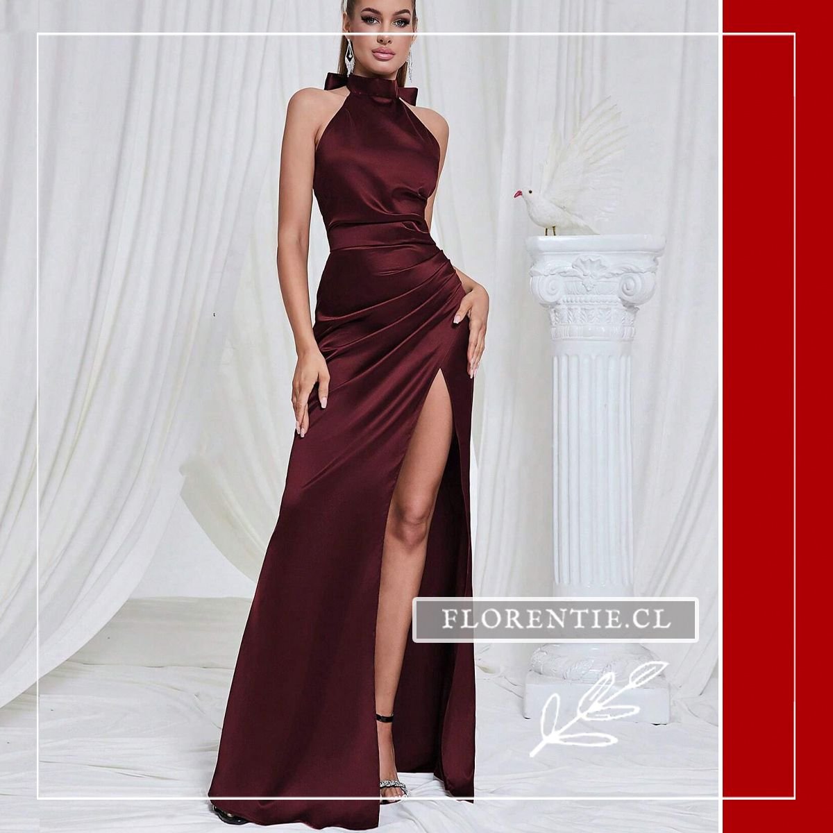 Vestido largo satin Tiffanie
