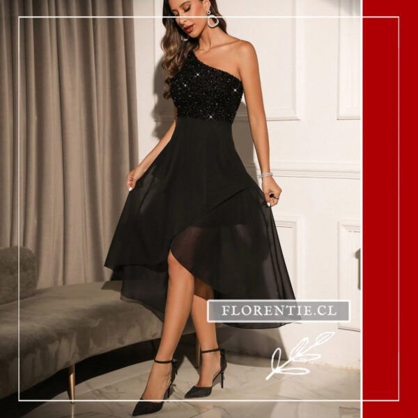 Vestido lentejuelas asimetrico Constance