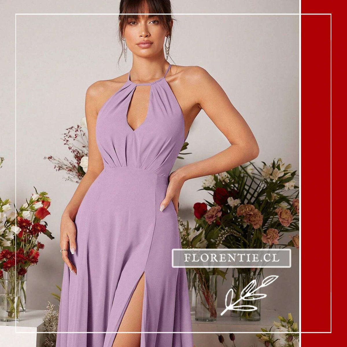 Vestido lila fiesta largo