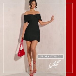 Vestido negro graduacion corto Lia