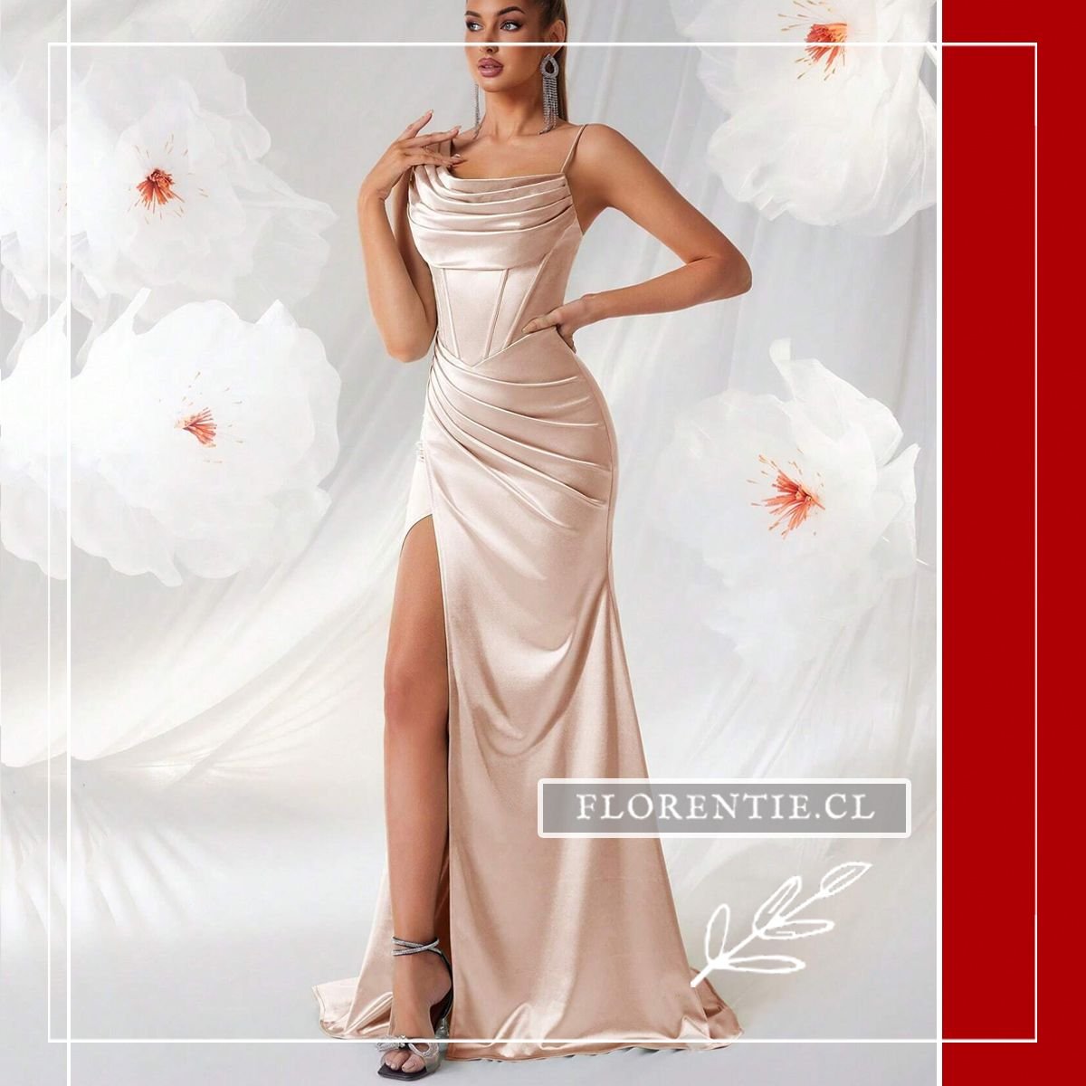 Vestido para graduacion beige