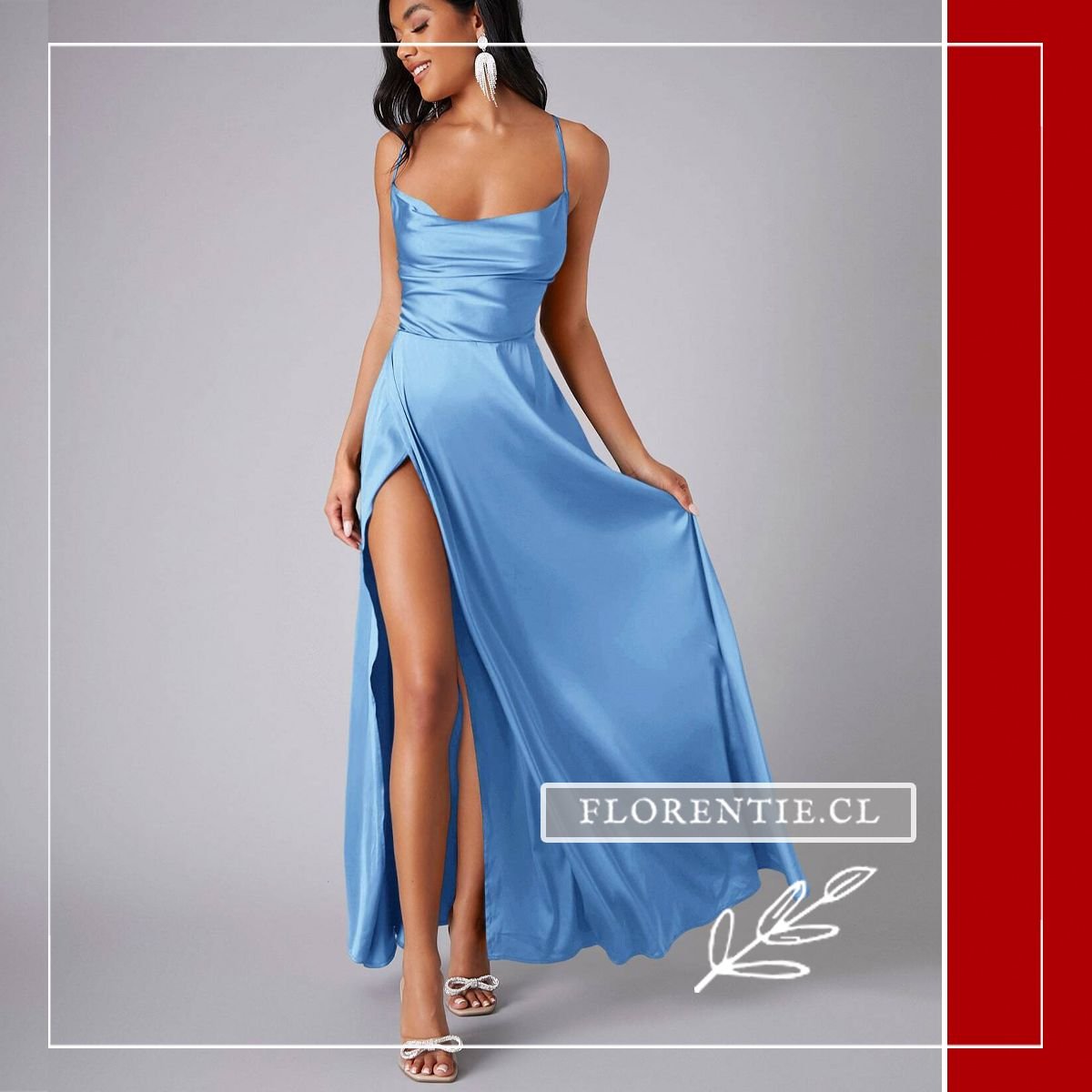 Vestido para graduación celeste