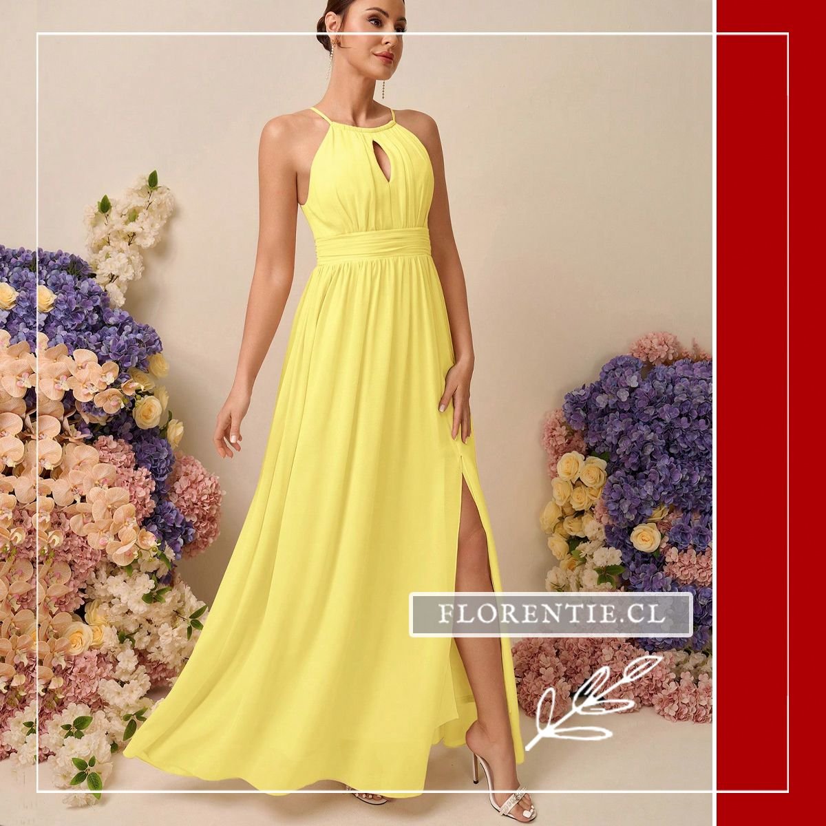 Vestido para graduación color amarillo