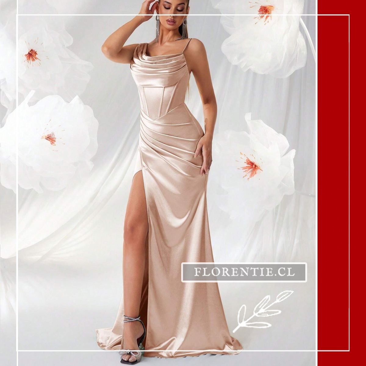 Vestido para graduacion color beige