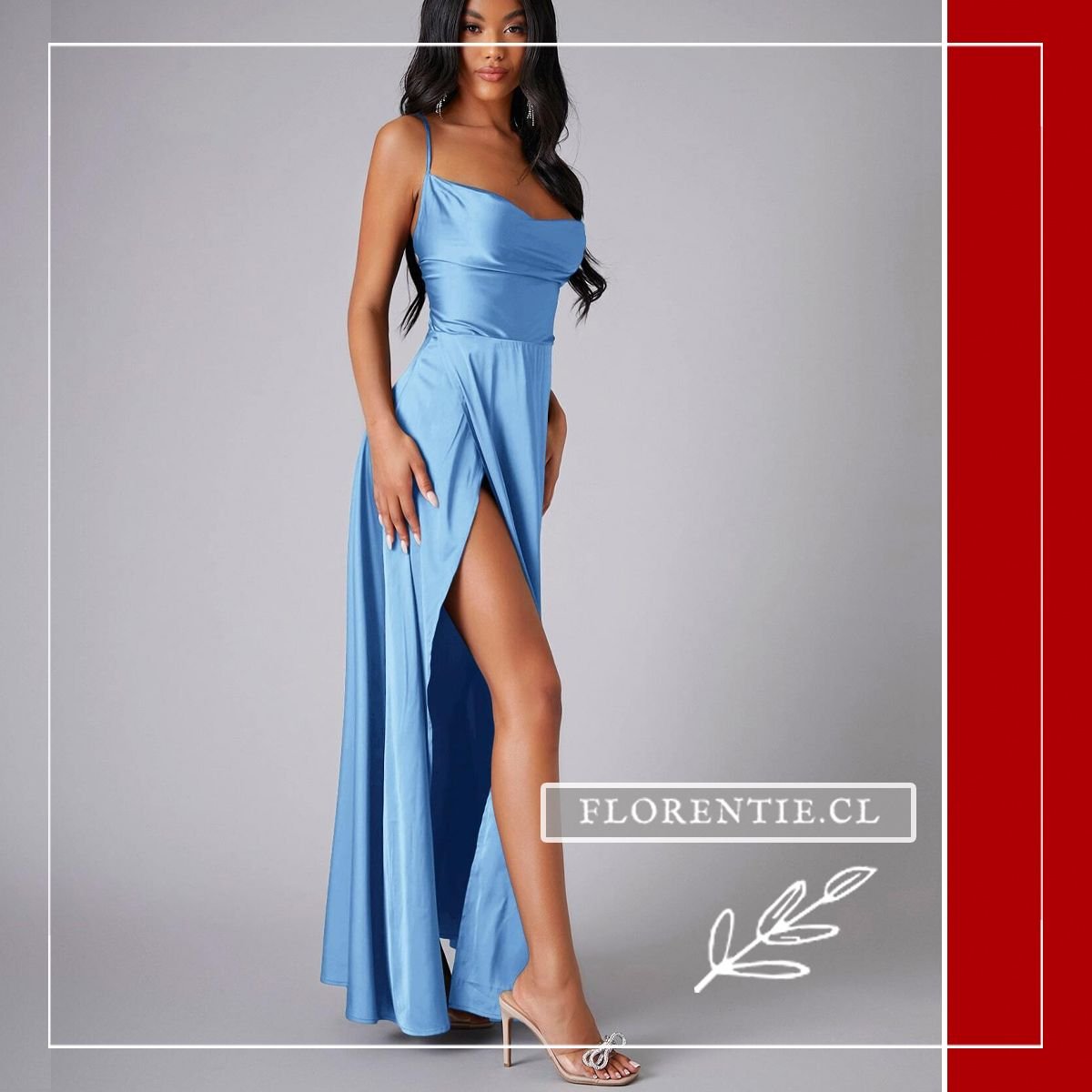 Vestido para graduación color celeste