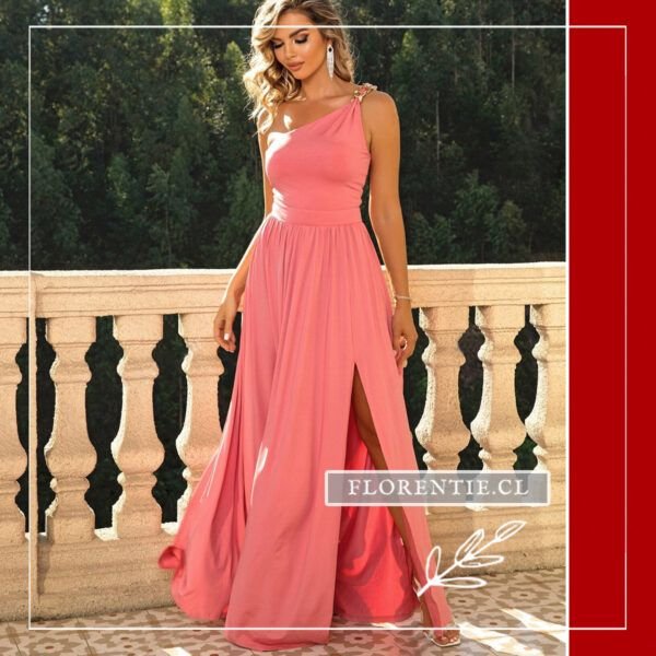 Vestido para graduación color coral