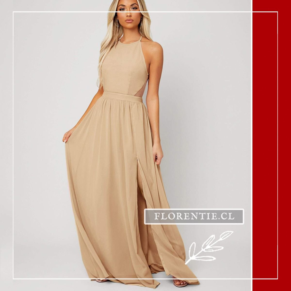 Vestido para graduación color crema