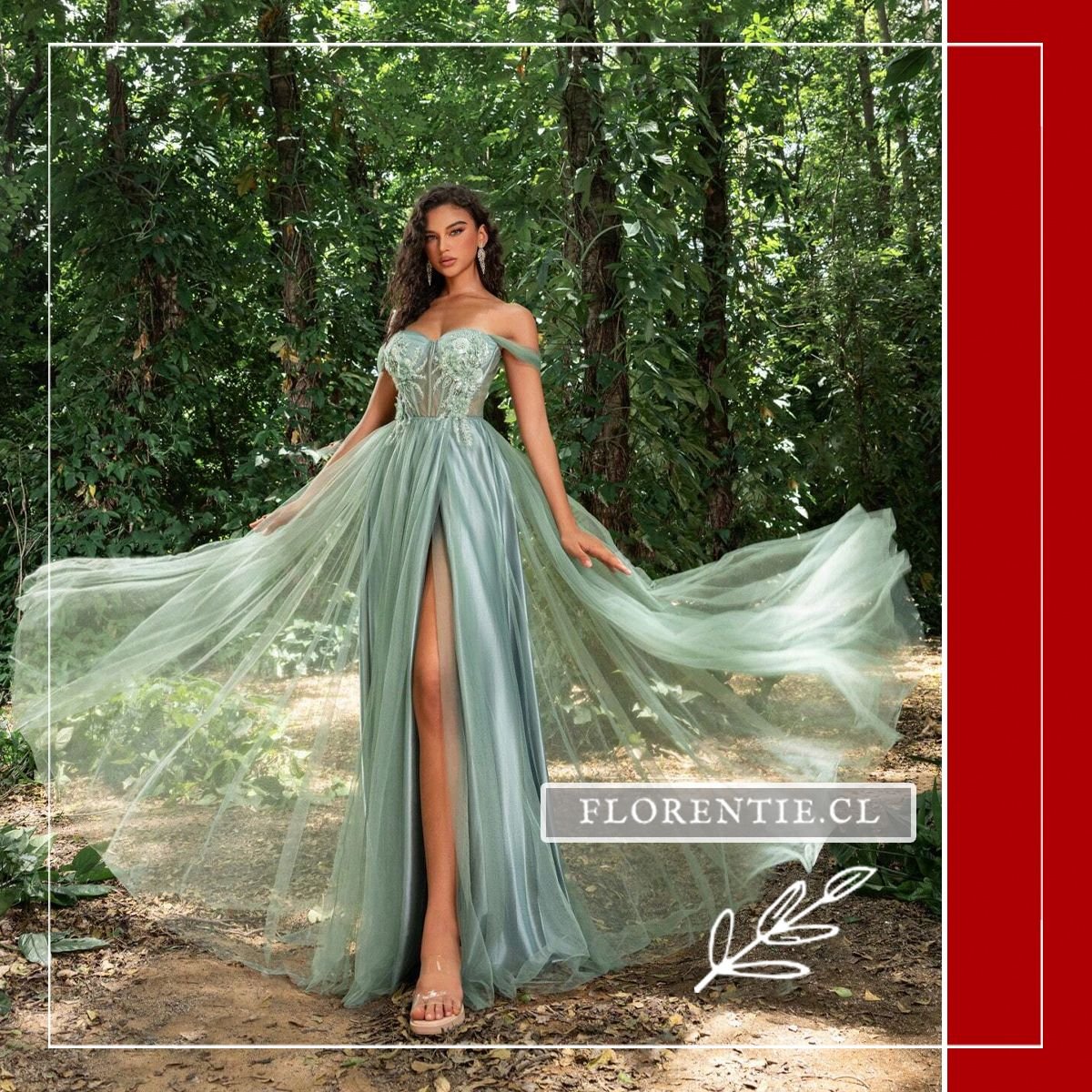 Vestido para graduación color verde claro